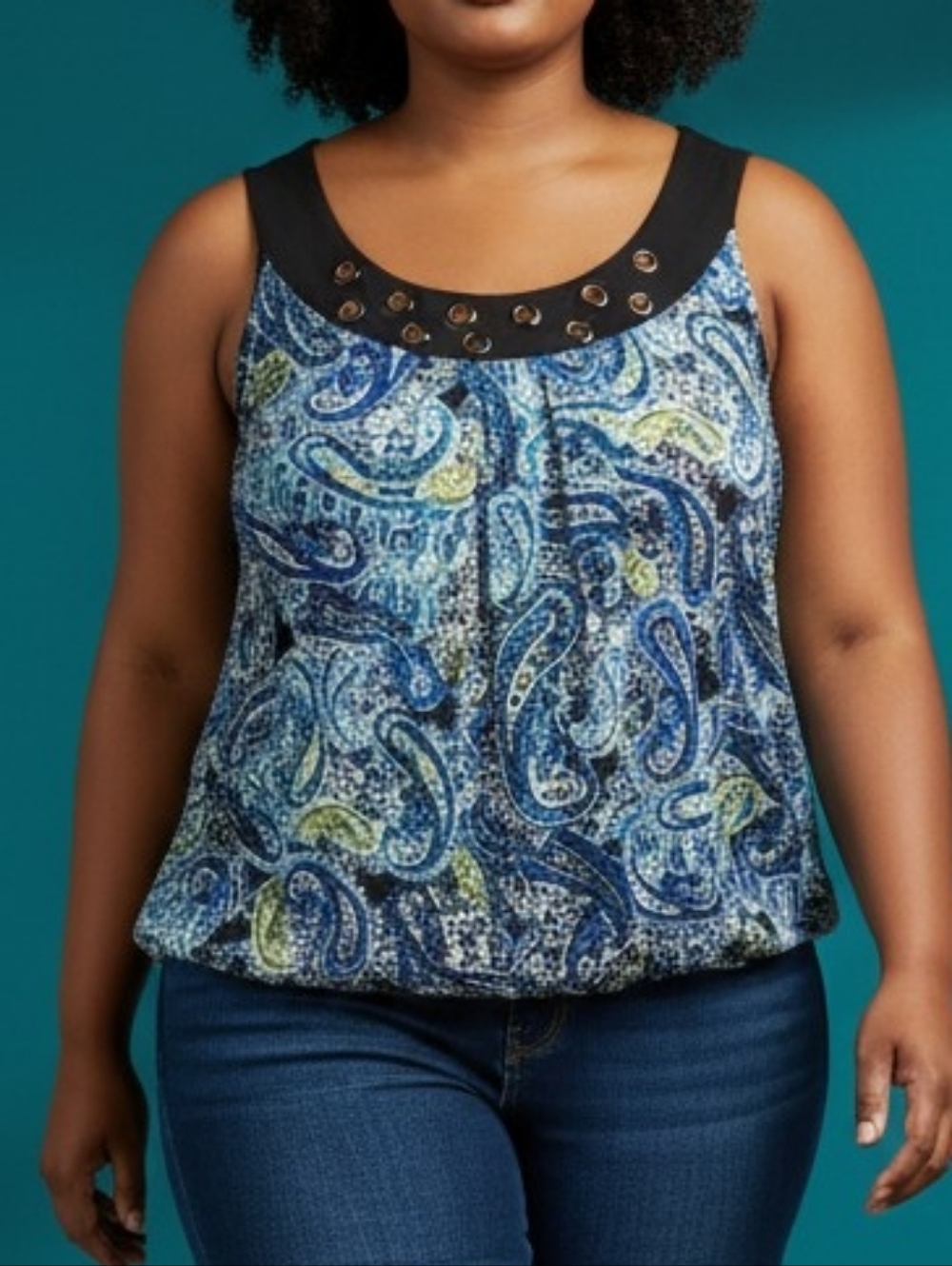 ZAC AND RACHEL  Vibrant  Sleeveless Paisley Chiffon Blouse